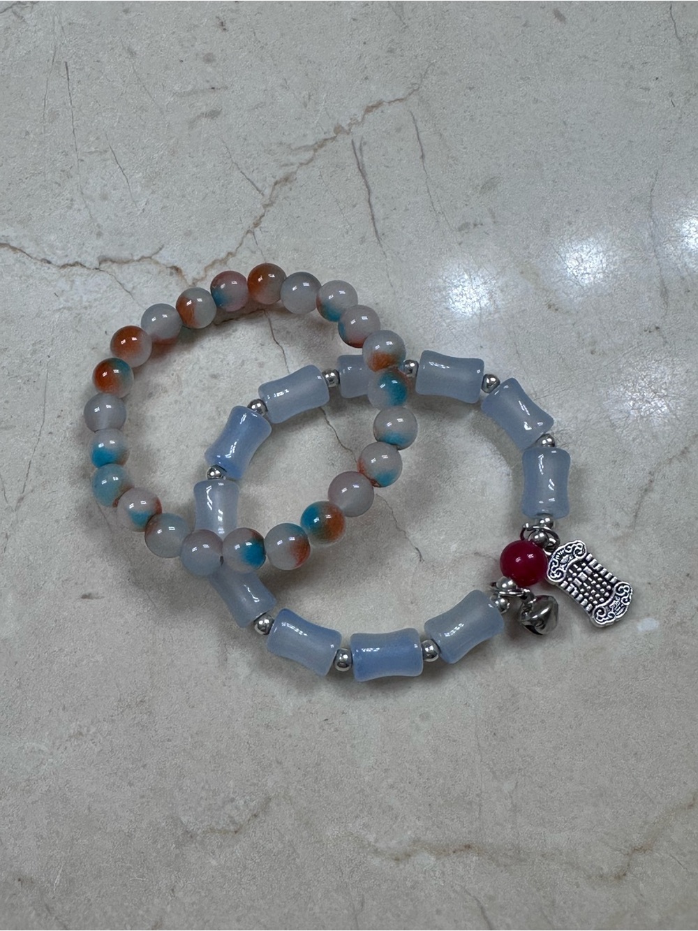 Beaded Stackable Set (2) Stretch Bracelets